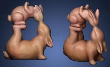3D мадэль Целующиеся Кролики (STL)